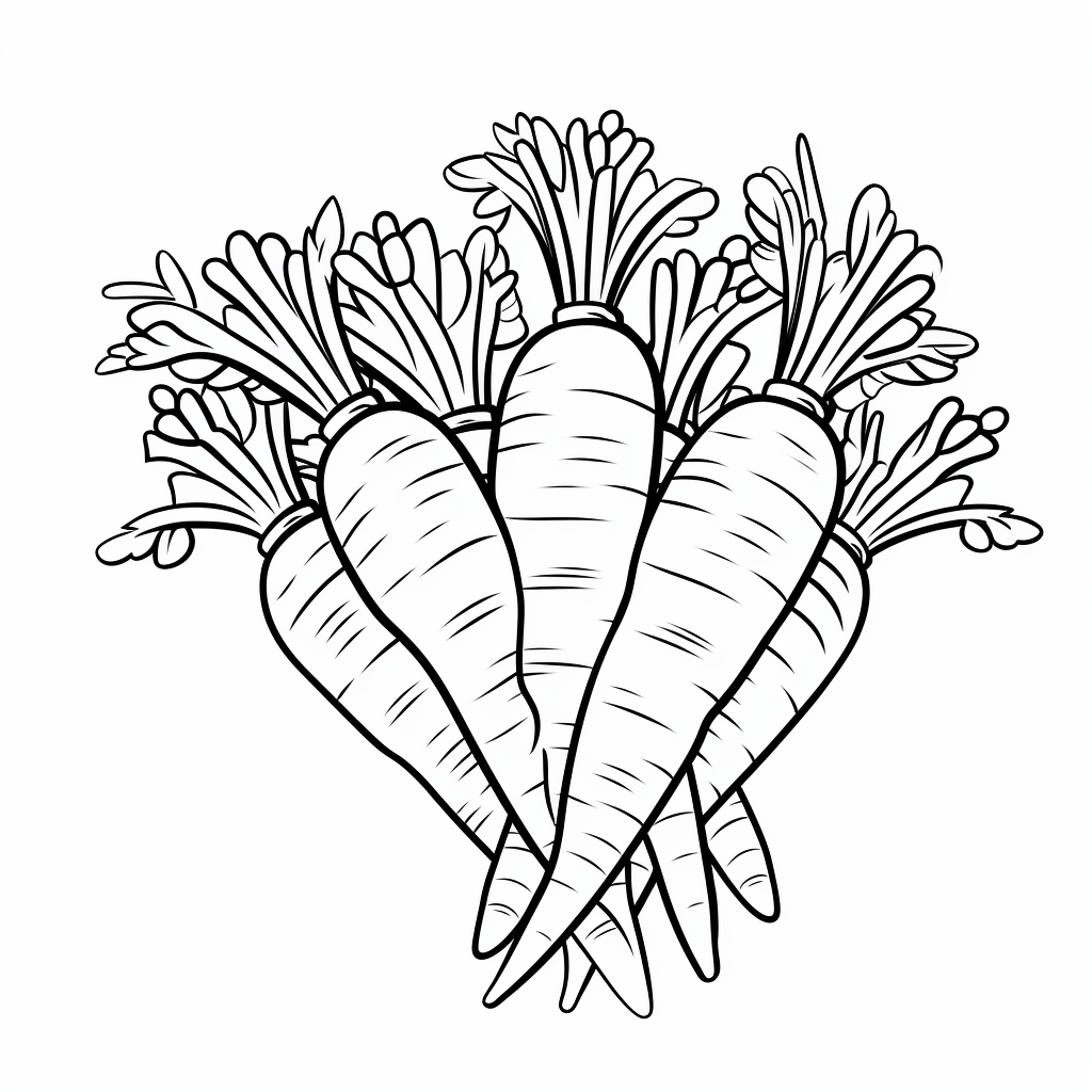 Cartoon carrots for coloring