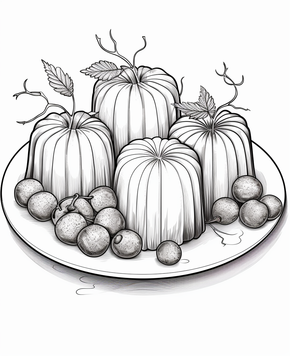Cartoon-style Canelés de Bordeaux coloring page