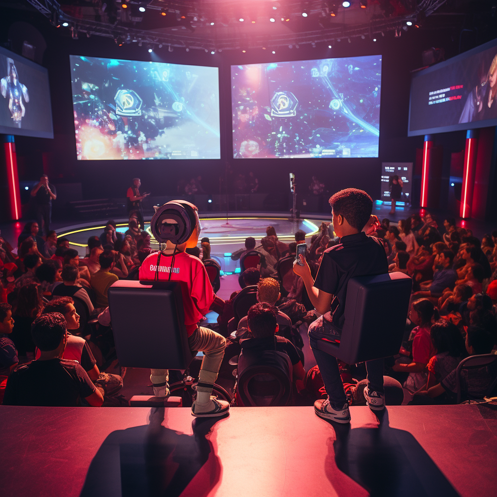 Kids competing in video game contest