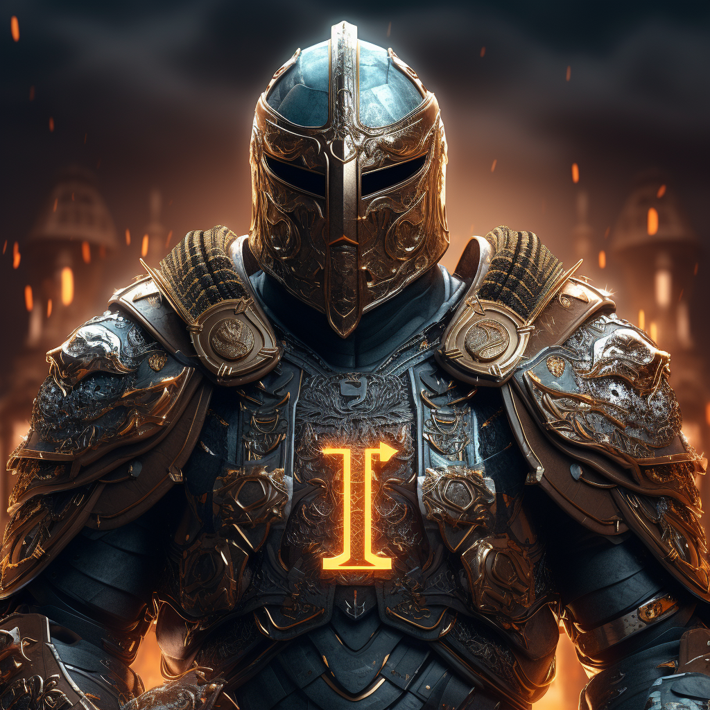 Knight with Bitcoin Logo