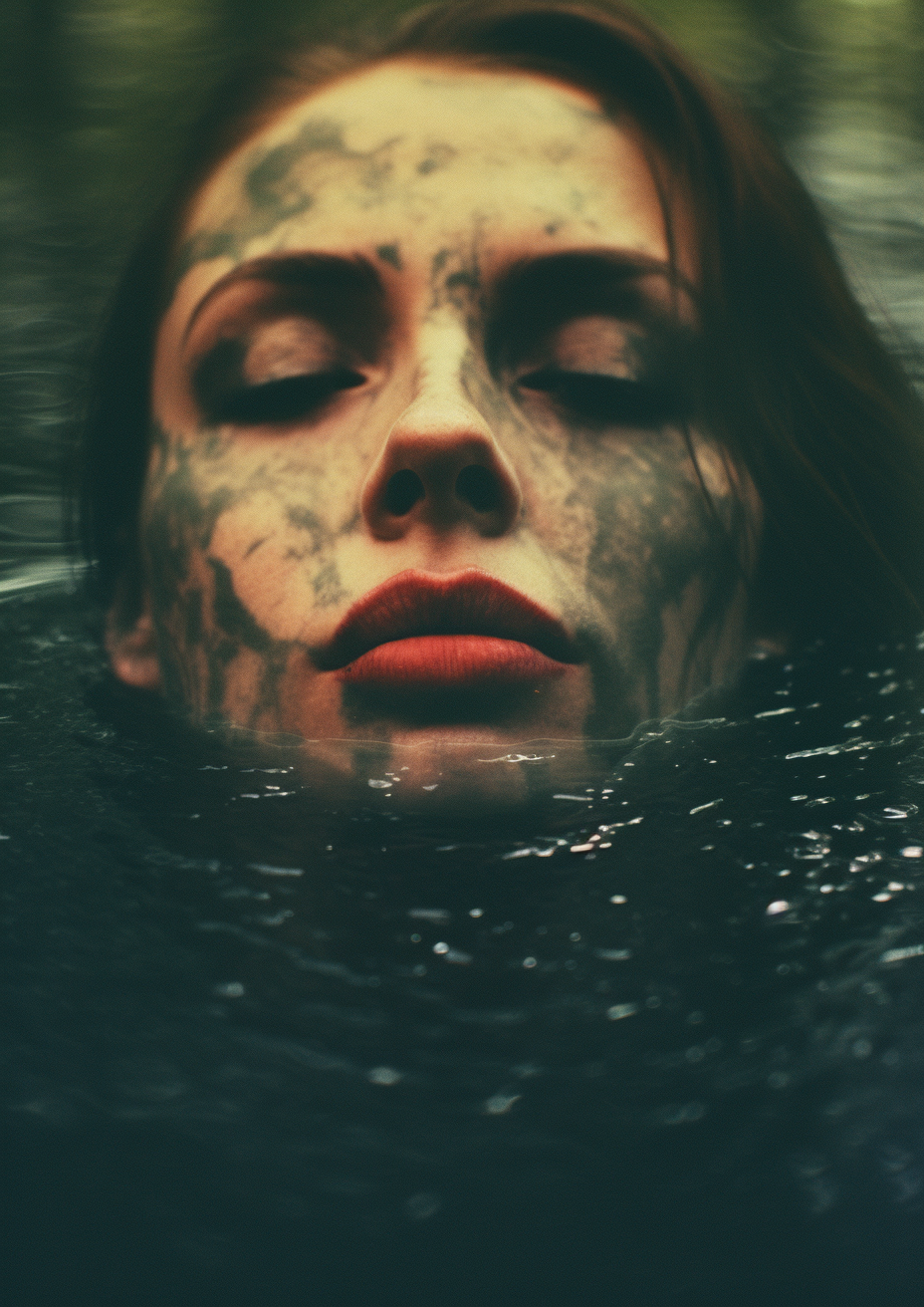 Woman with Face Semi-Submerged in Water