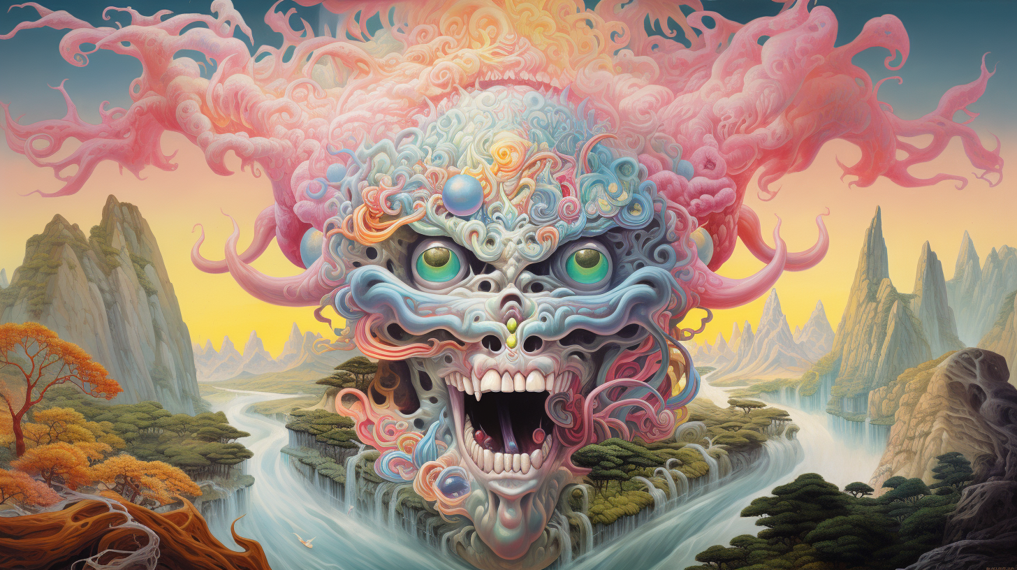 Korean surrealism psychedelic artwork