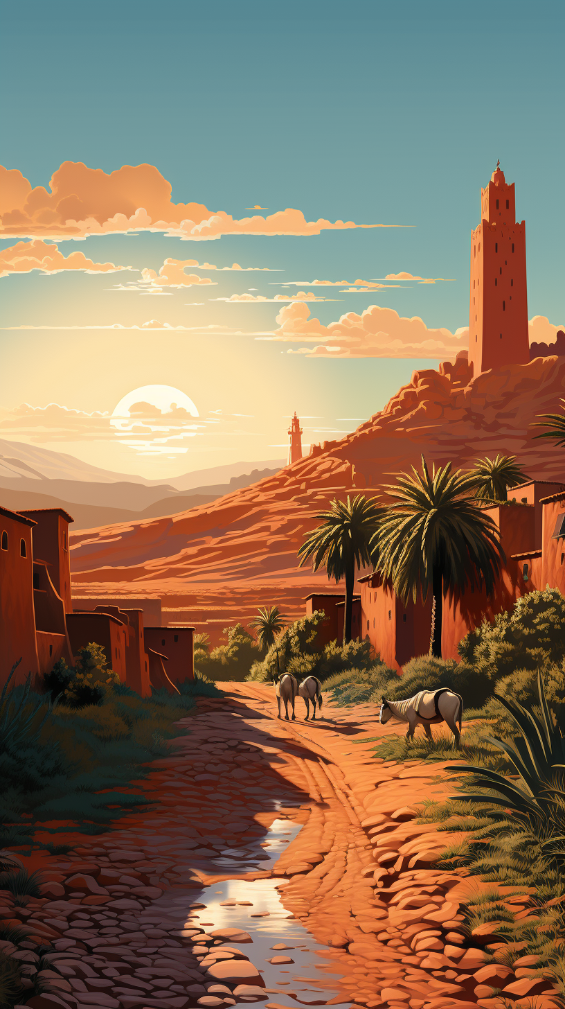 Illustration of Koutoubia Mosque in Morocco