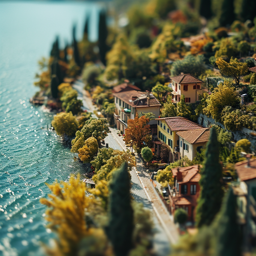 Beautiful lake Garda by Wes Anderson