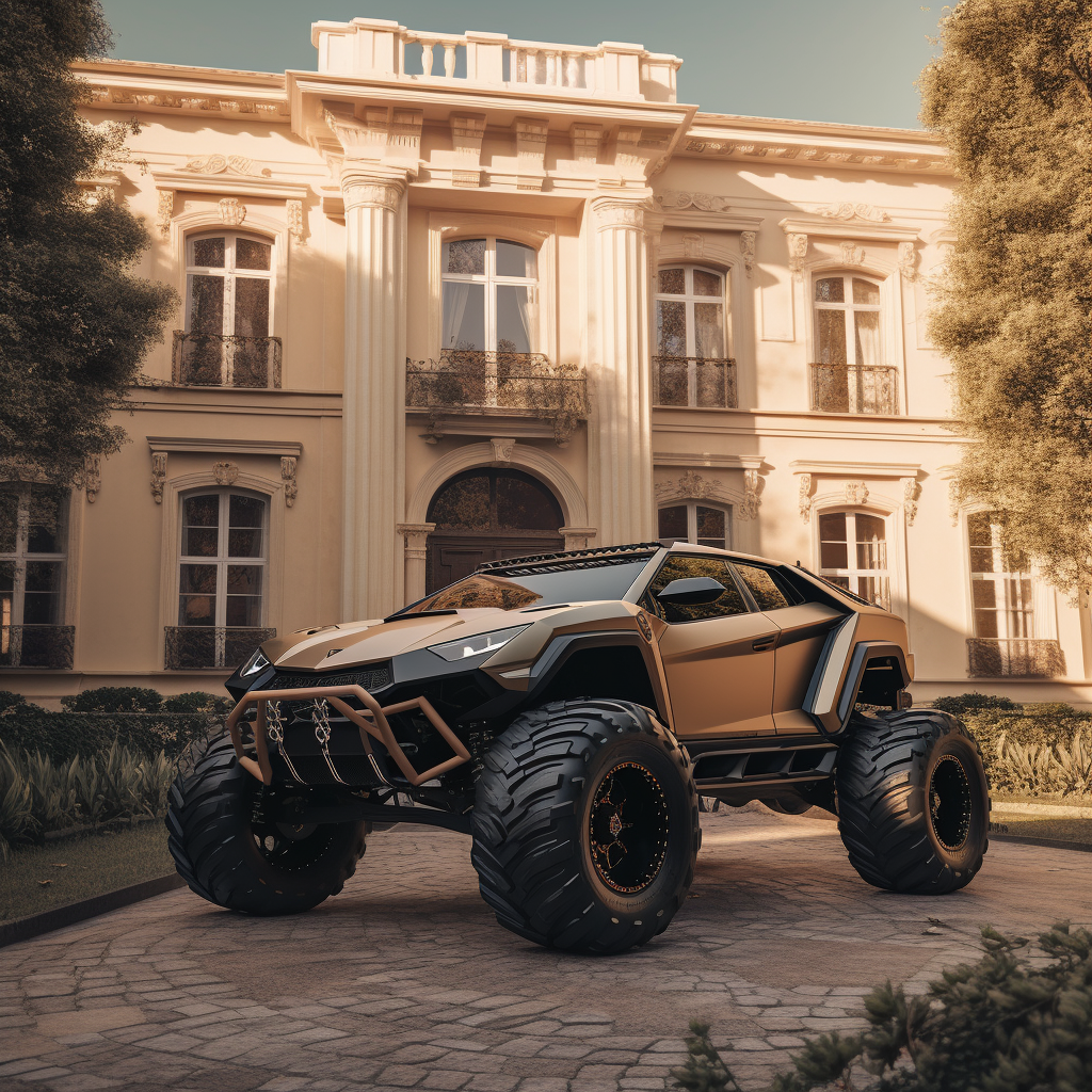 Luxury Lamborghini Monster Truck at Mansion