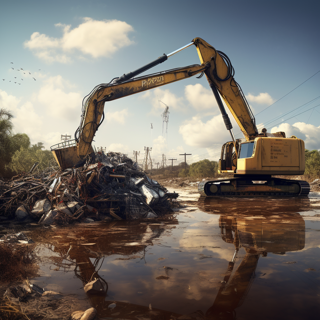 Landfill crane by Florida river