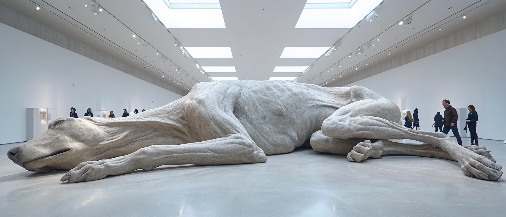 Large Dog Sculptures Sleeping Peacefully