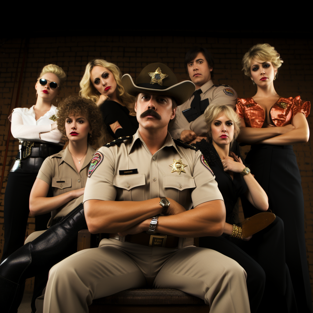 Lars Mapstead with Reno 911 Cast