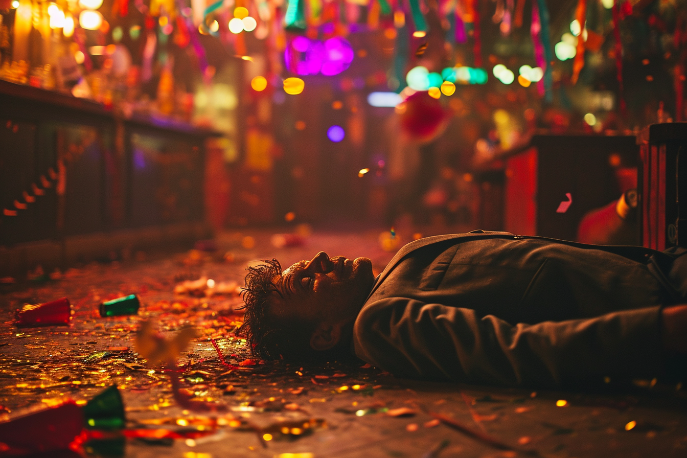 Man passed out on bar floor