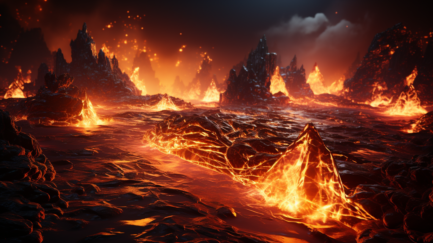 Lava texture in unreal engine cinematic photography