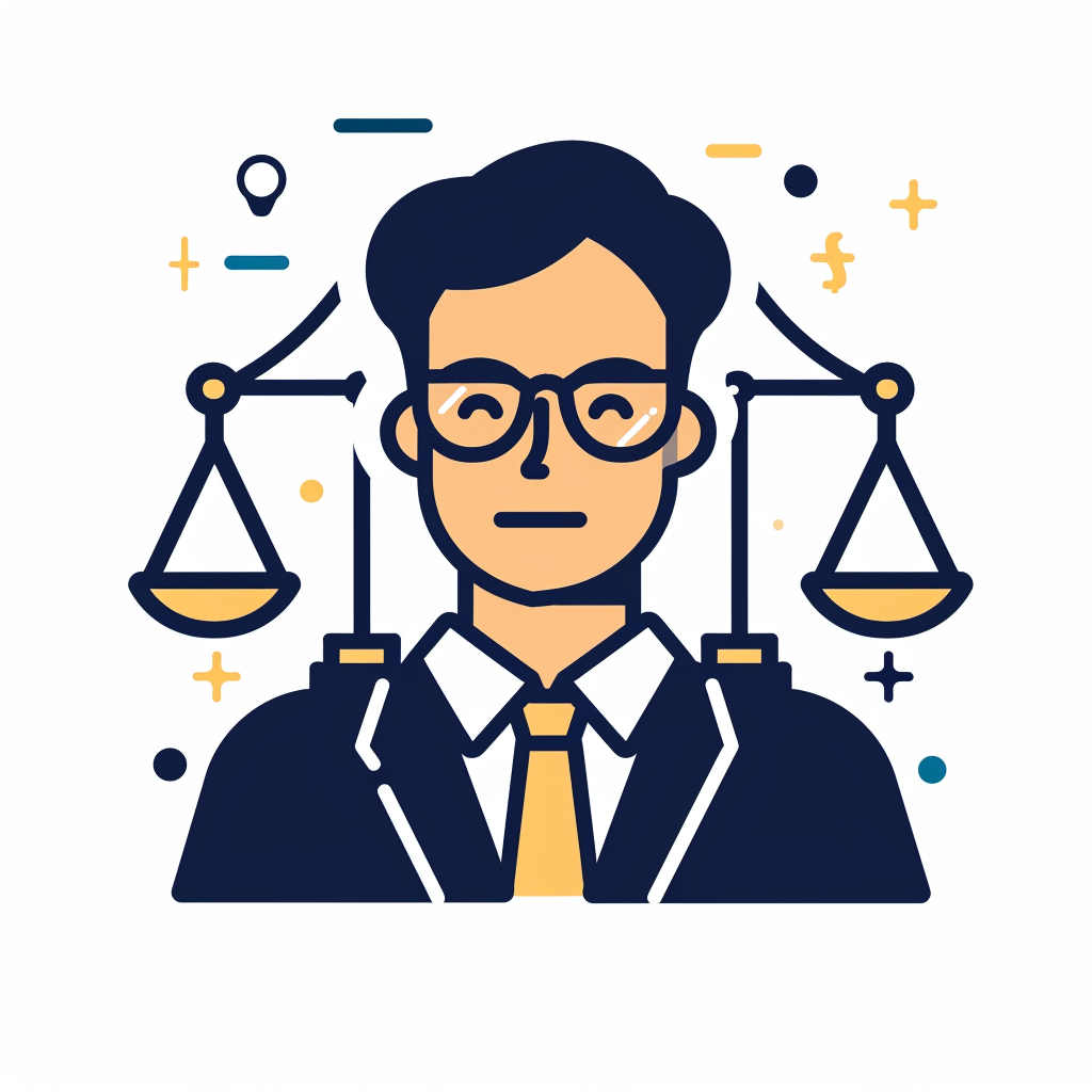 Unique clever lawyer icon style