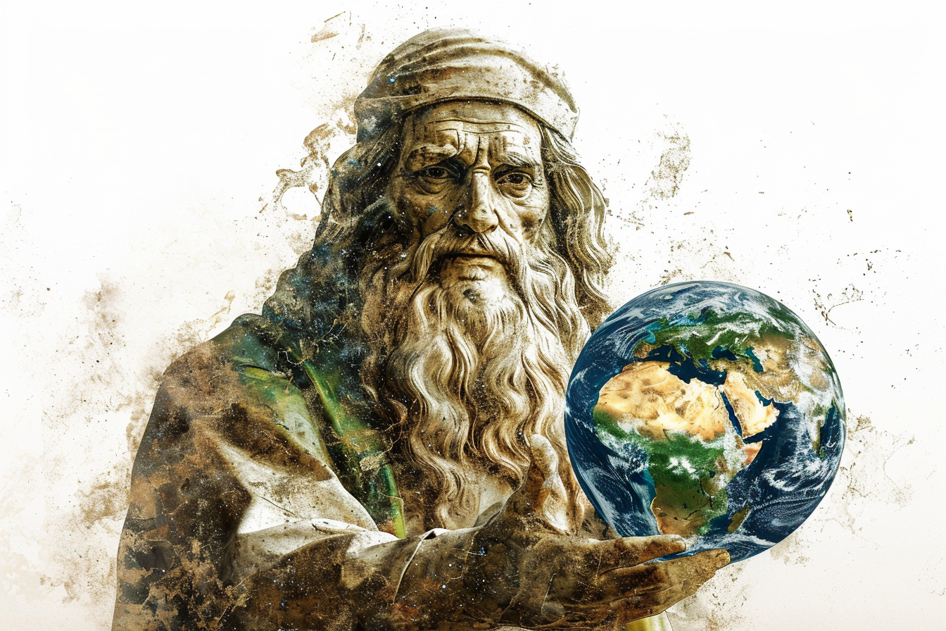 Leonardo Da Vinci saving Earth