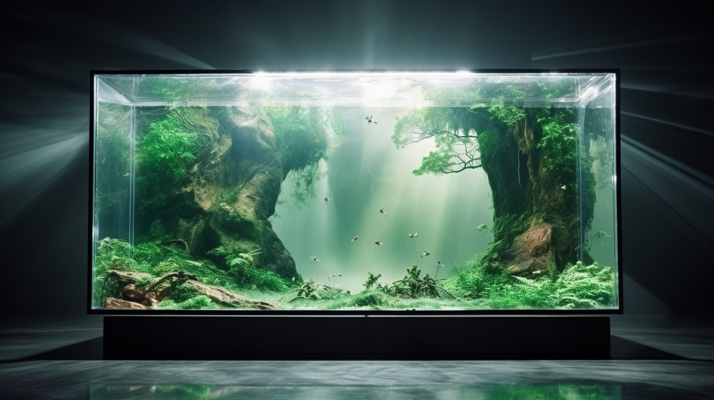 Levitation LED TV showcasing realistic photography