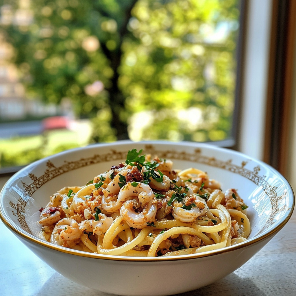 Linguine Calamari Datterini Amateur Kitchen Photo