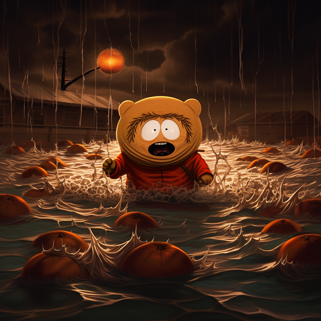 Lion stopping flood and being eaten by Cartman