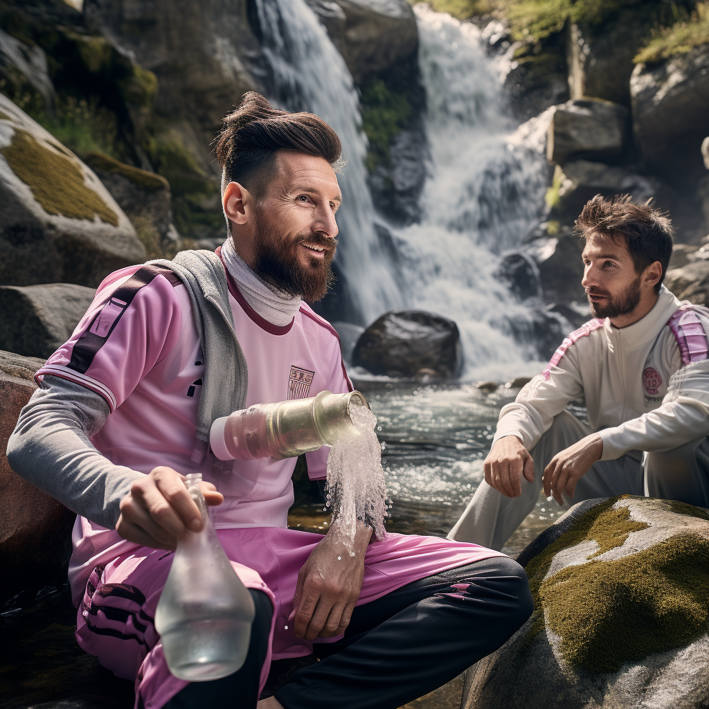 Lionel Messi enjoying mate with friends  ?