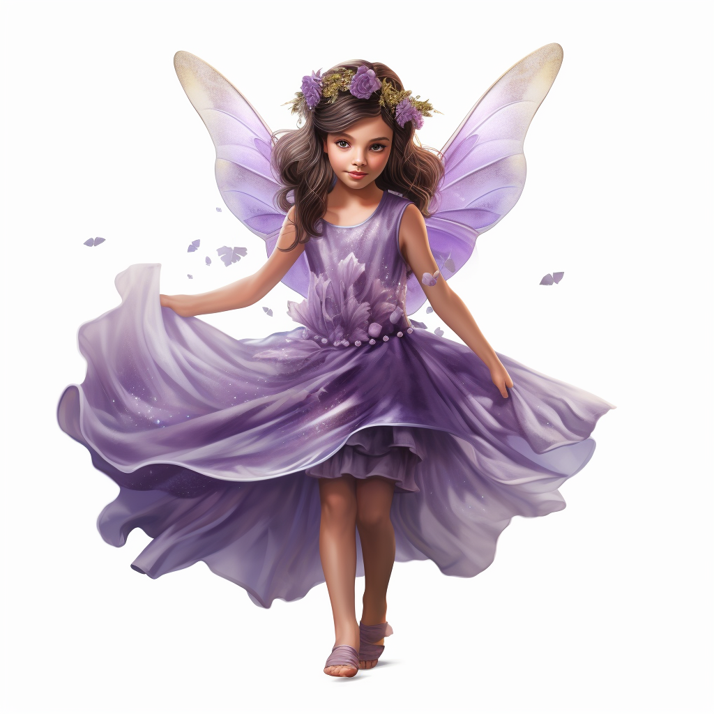 Hyper Realistic Fairy Girl with Purple Sparkles