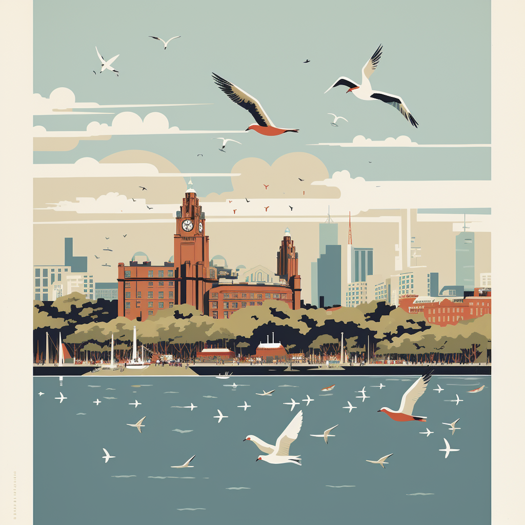 Liverpool Travel Poster Vintage Art