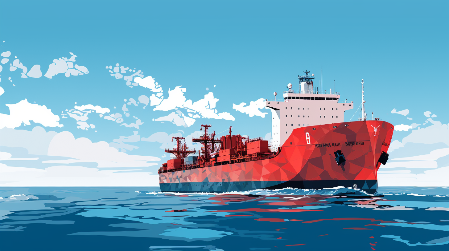 LNG Ship in clear Nordic Sea