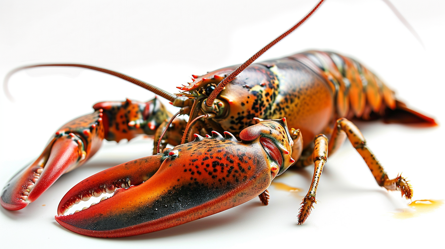 Fresh lobster on white plate