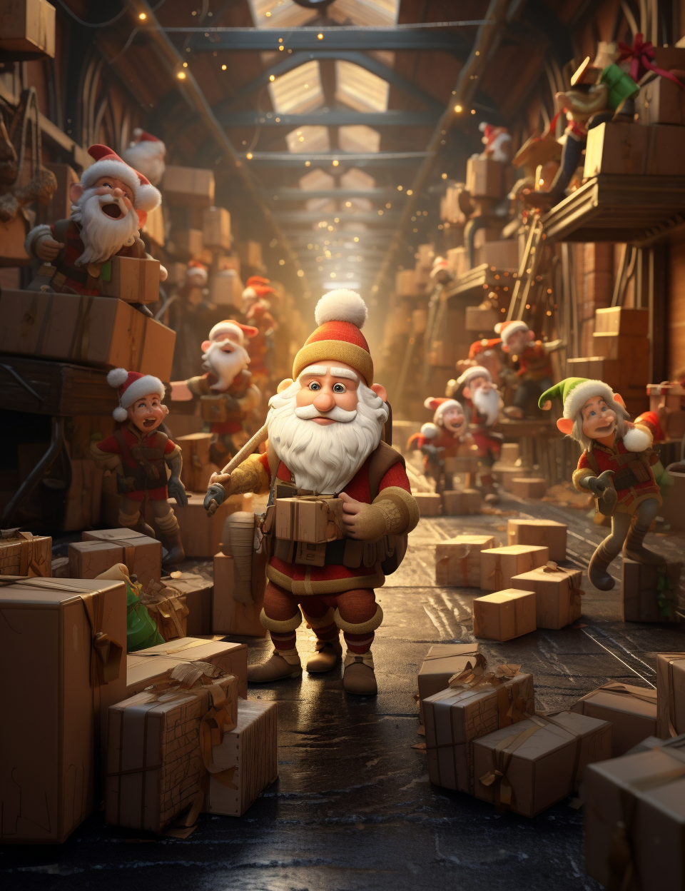 Elf Toy Loaders at Santa's Workshop