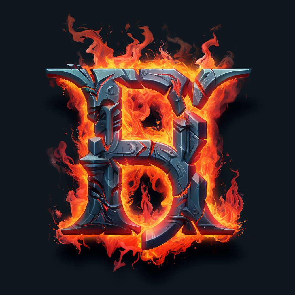 Cool logo with fire and cyberpunk vibes