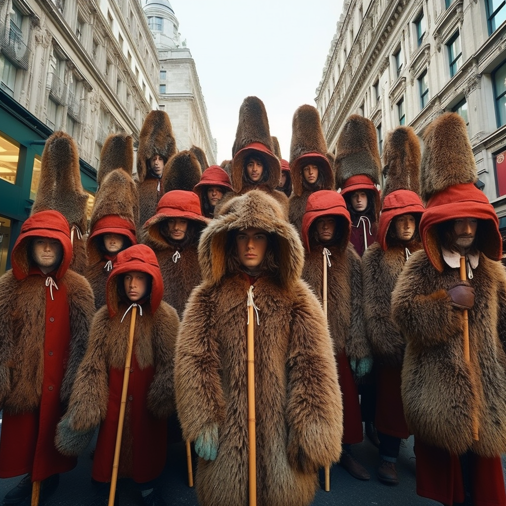 Beavers in Deerstalker Caps Roaming London Streets