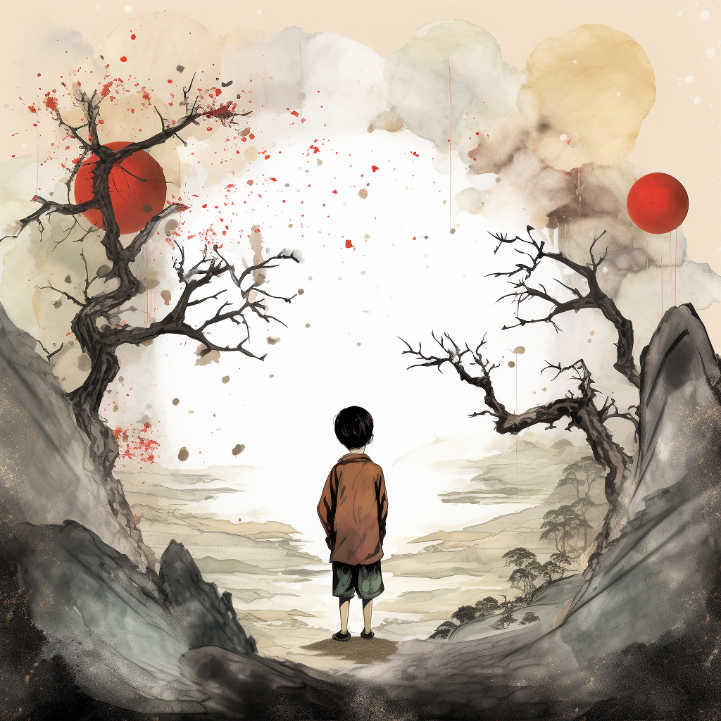 Lonely Chinese Boy Illustration Book Cover