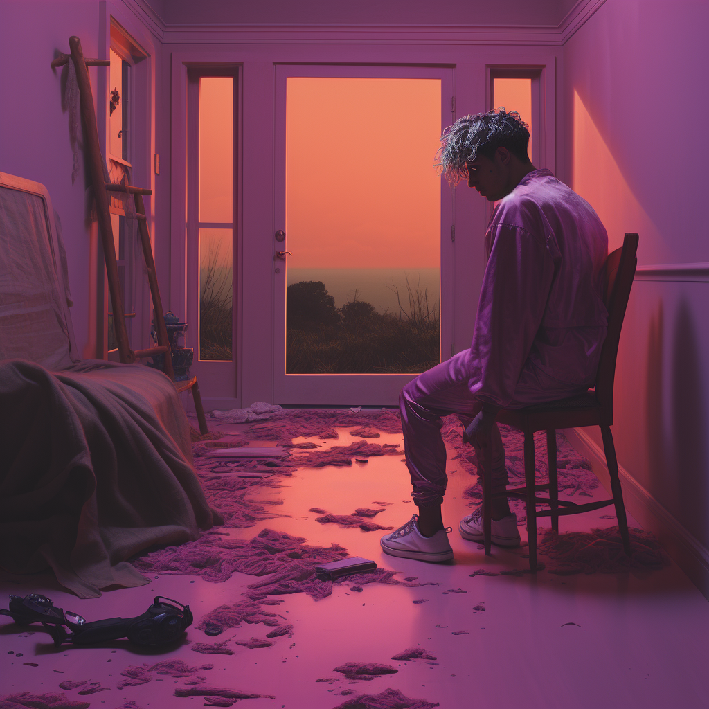 Lonely Ken Doll inside House Colors