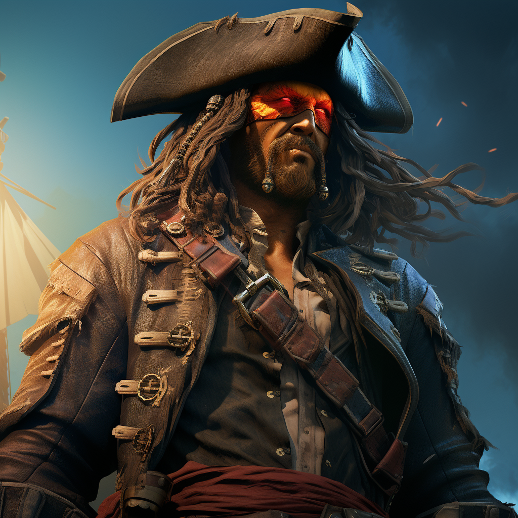 Long John Silver Pirate - Comic Style Illustration