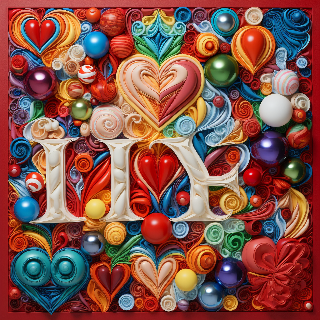 Colorful Christmas love quilted letters