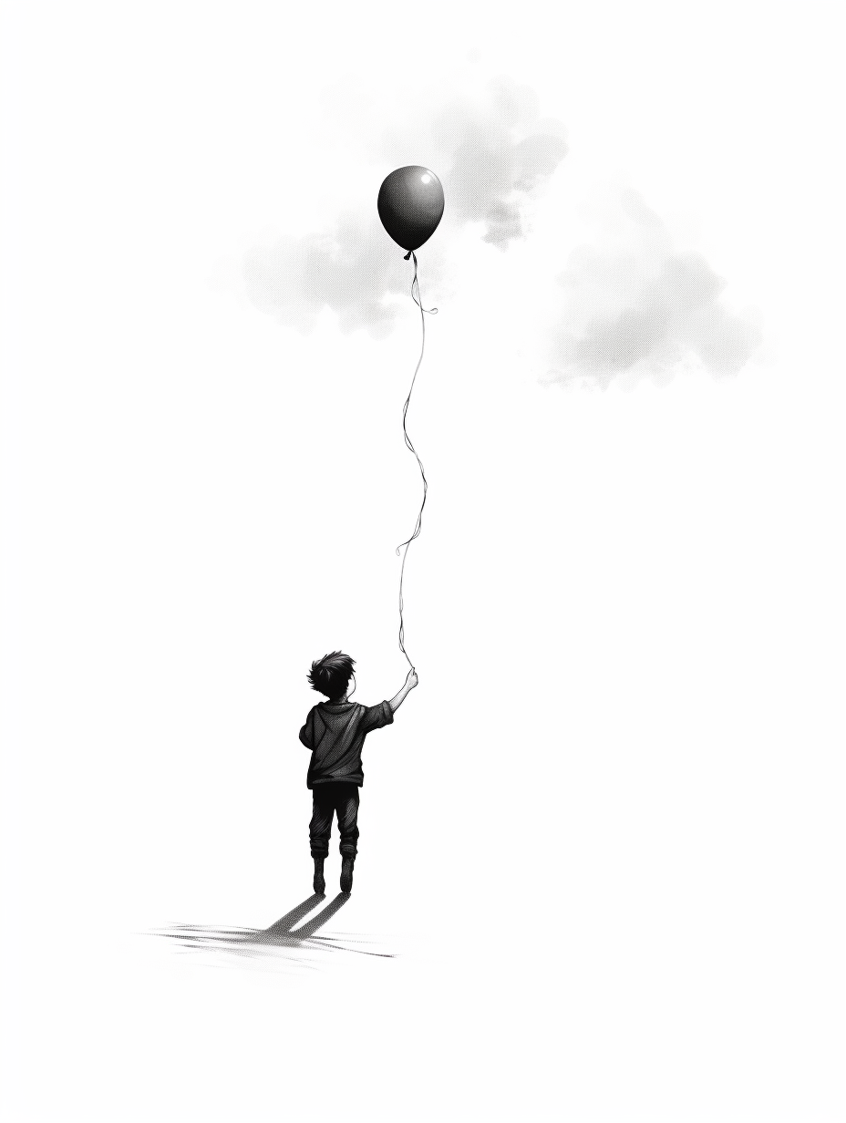 Clean Line Art of Little Boy and Fly
