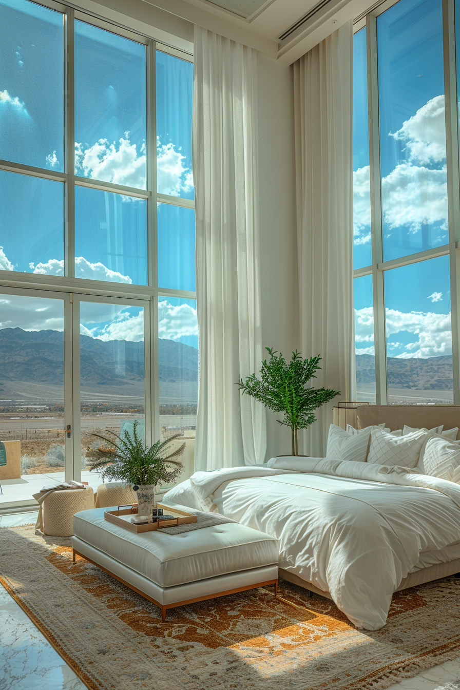 Luxurious Home Bedroom Las Vegas Mountains