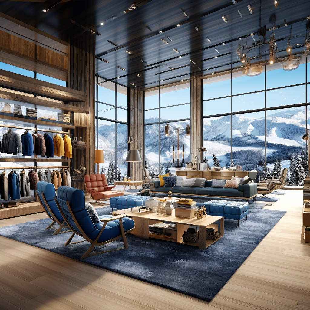 Luxury Ski Store Interior Rendering