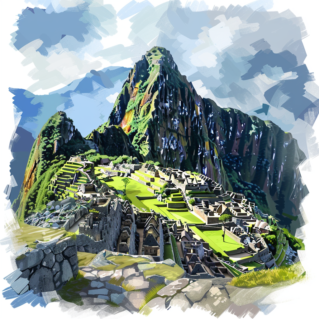 Machu Picchu Vectorial Artwork Painting