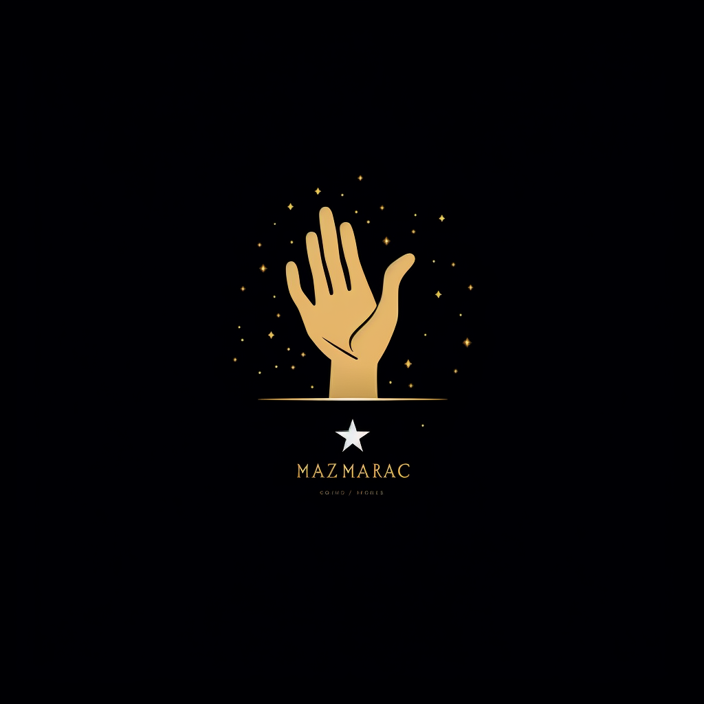 Minimalist magic hand with stars