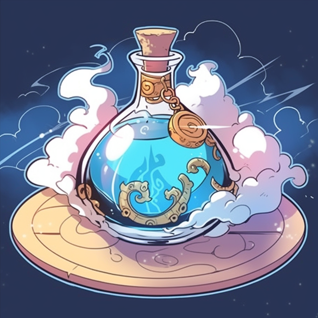 Illustration of Magic Strength Potion on Table