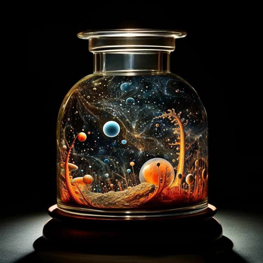 Magical Inkwell with Flowing Constellations