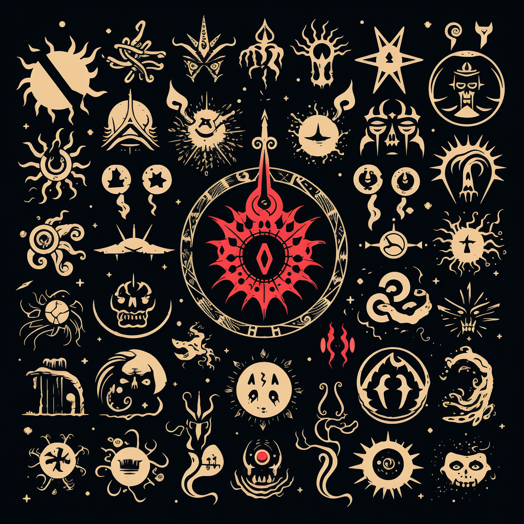 Illustration of magical symbols for a nightmare god