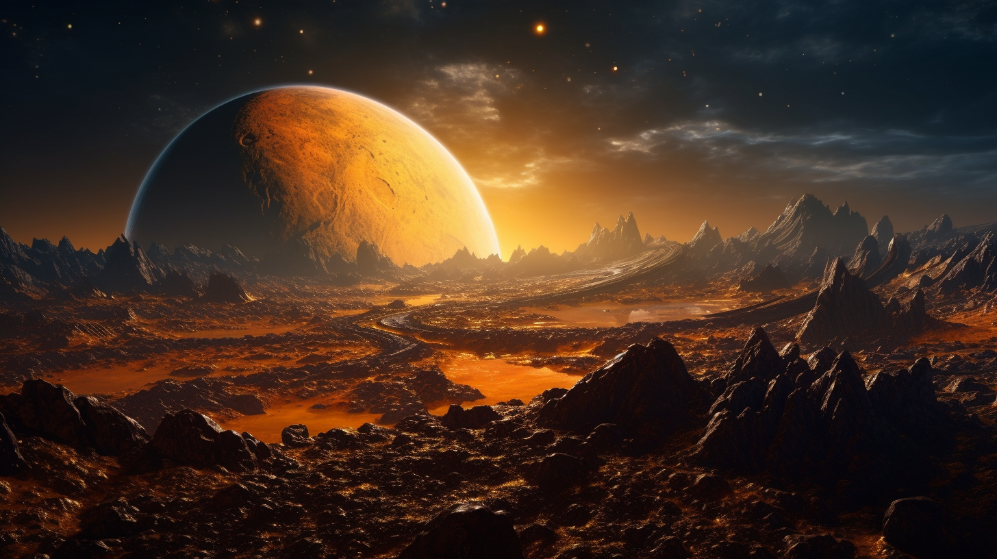 Realistic image of a magical unknown planet