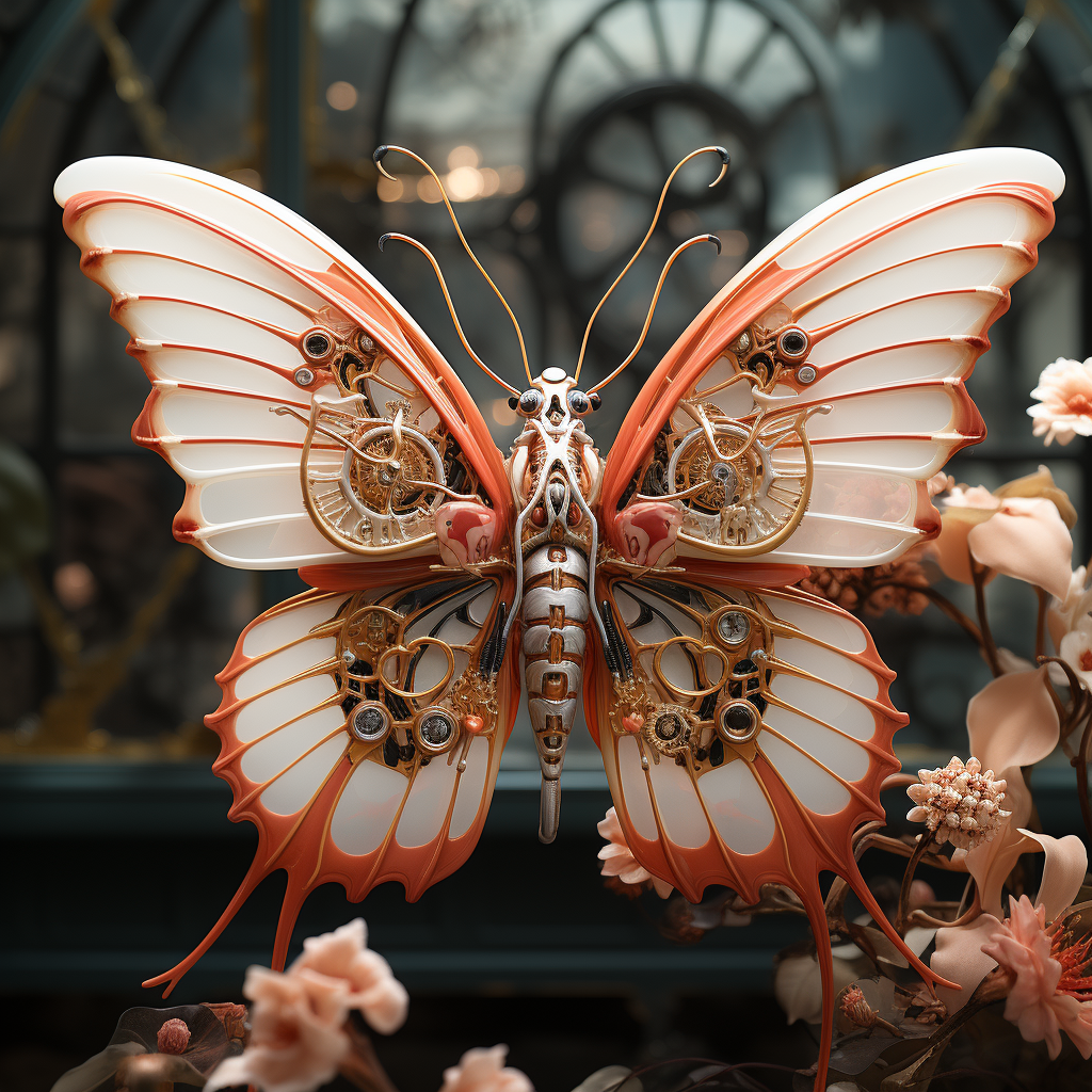 Beautiful silk moths in ceramic armor