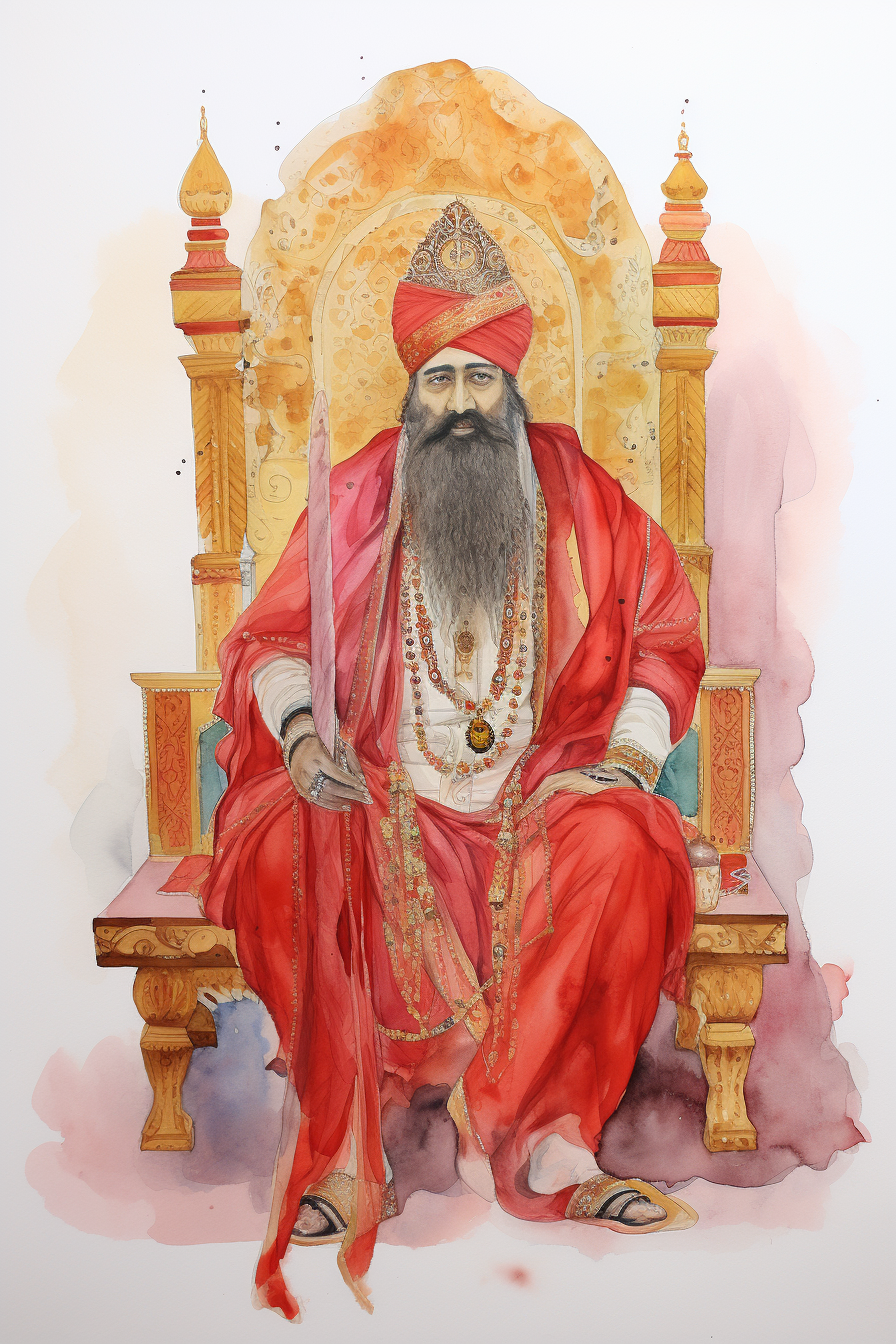 Maharaja sitting on a majestic throne