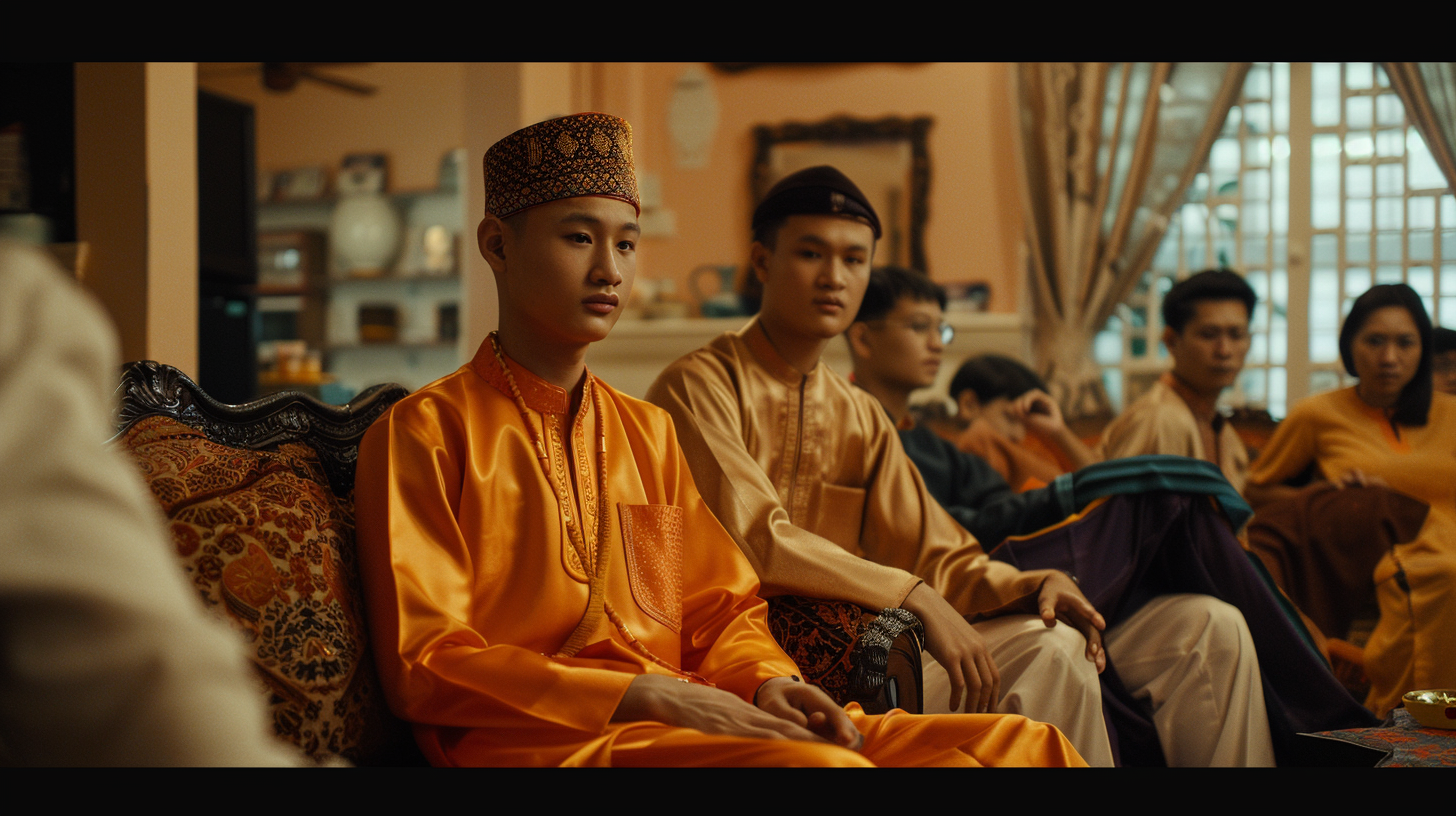 Malay teenagers Hari Raya gathering