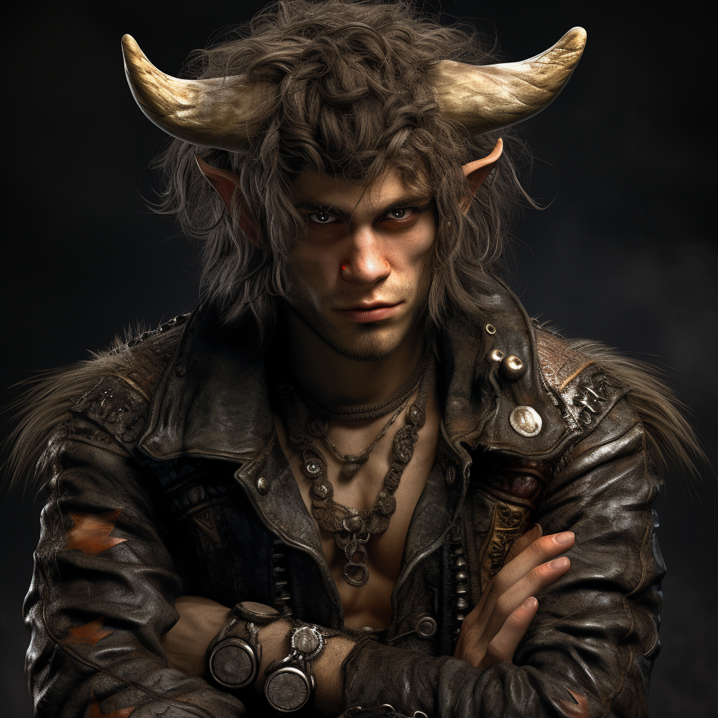 Close-up portrait of male satyr