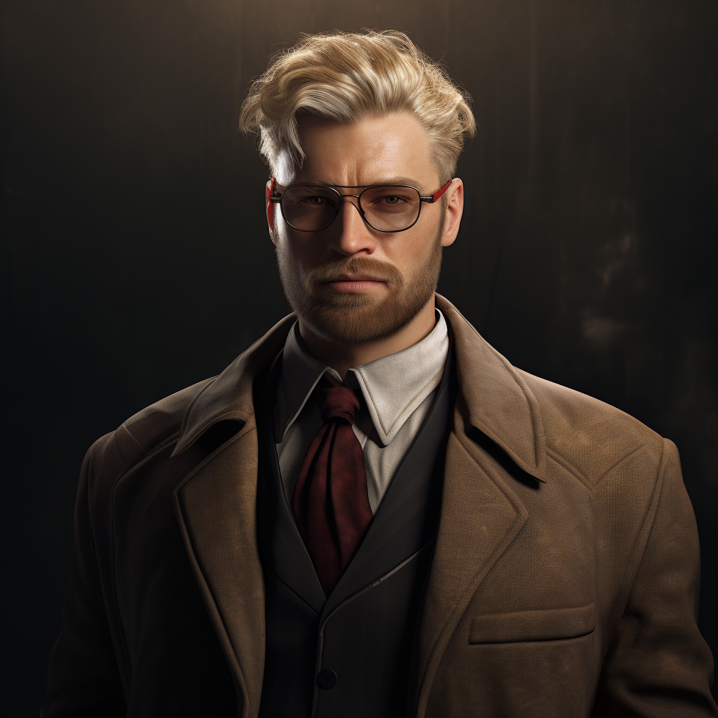 Photorealistic male with trendy 1900s fashion