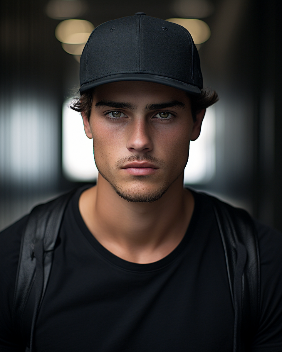 Male Model with Black Baseball Cap Skater Look