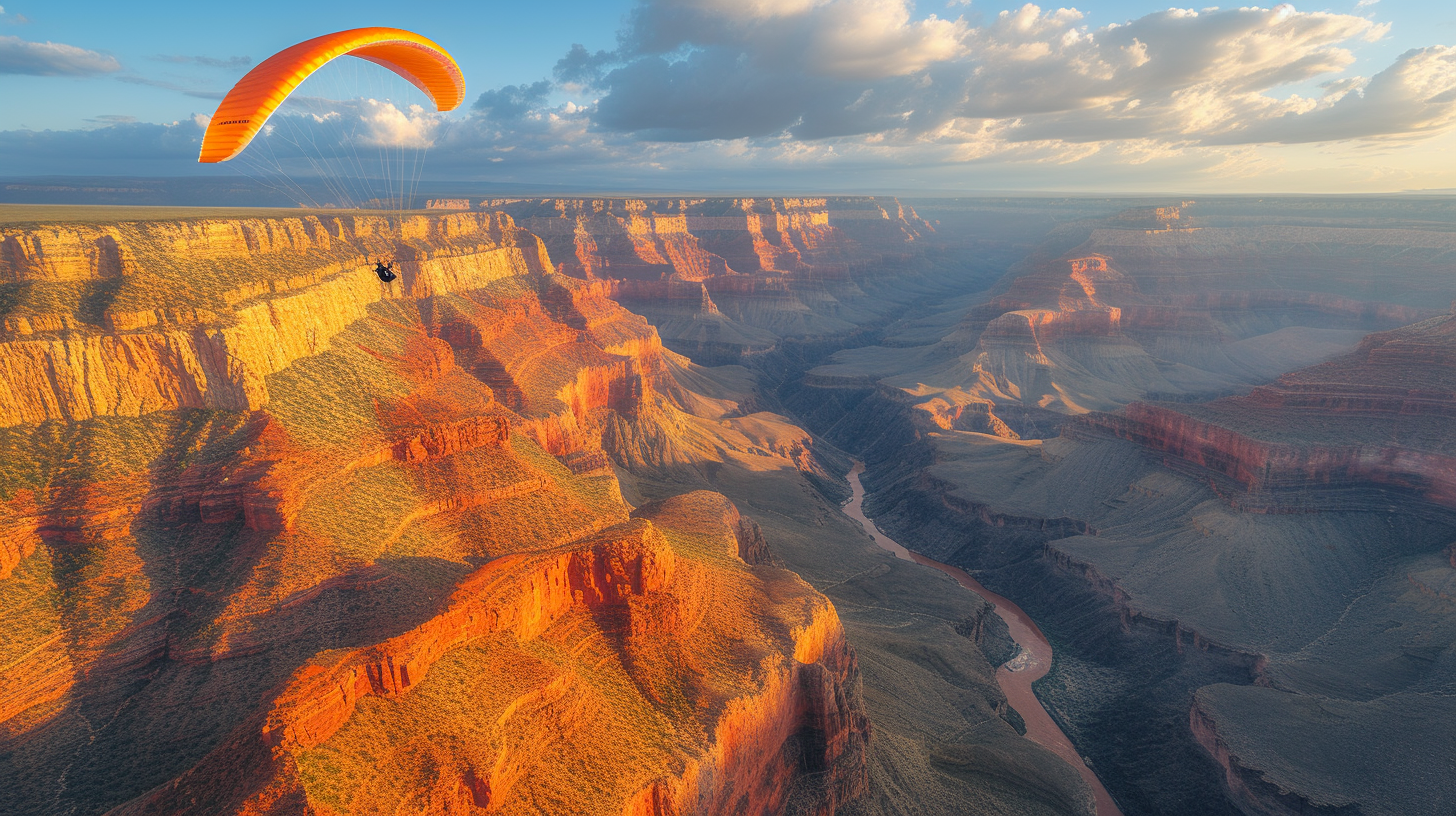 Man Hang Gliding Grand Canyon