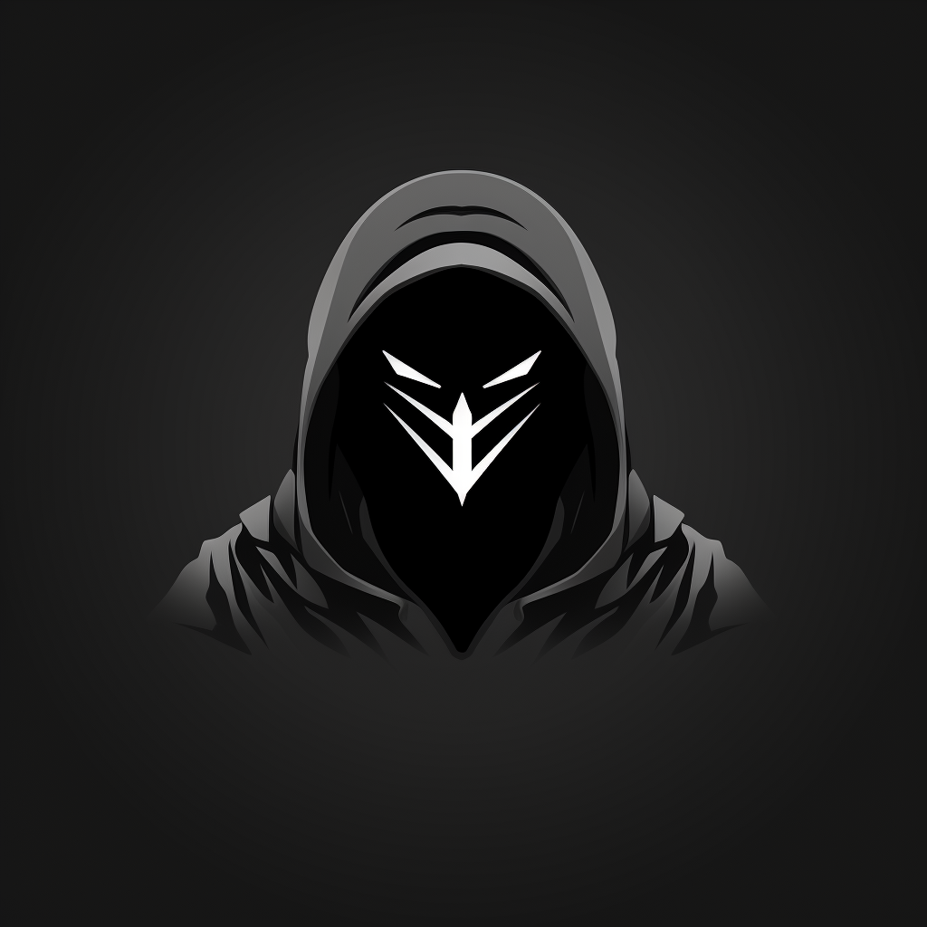 Minimalistic black and white man mask logo