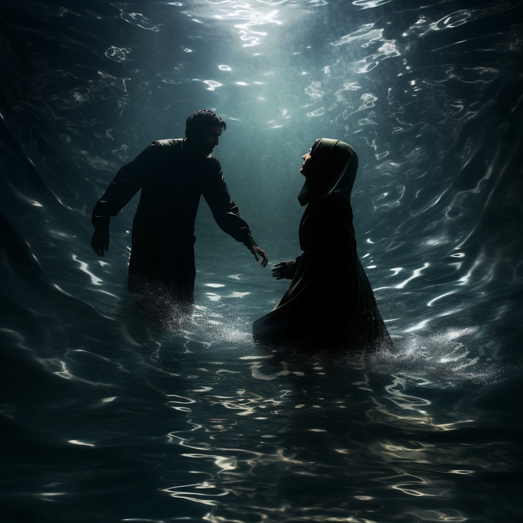 Brave man saving vulnerable hijabi lady