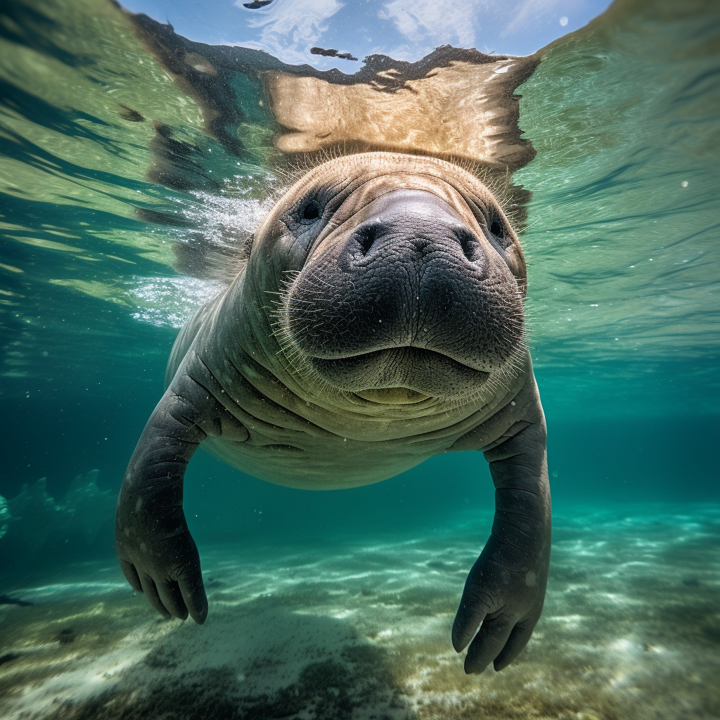 Exquisite Detail of a Manatee